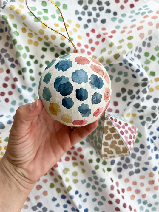 Watercolor Spots Painted Ball Christmas Ornament