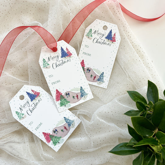 Snowy Skaters Gift Tags