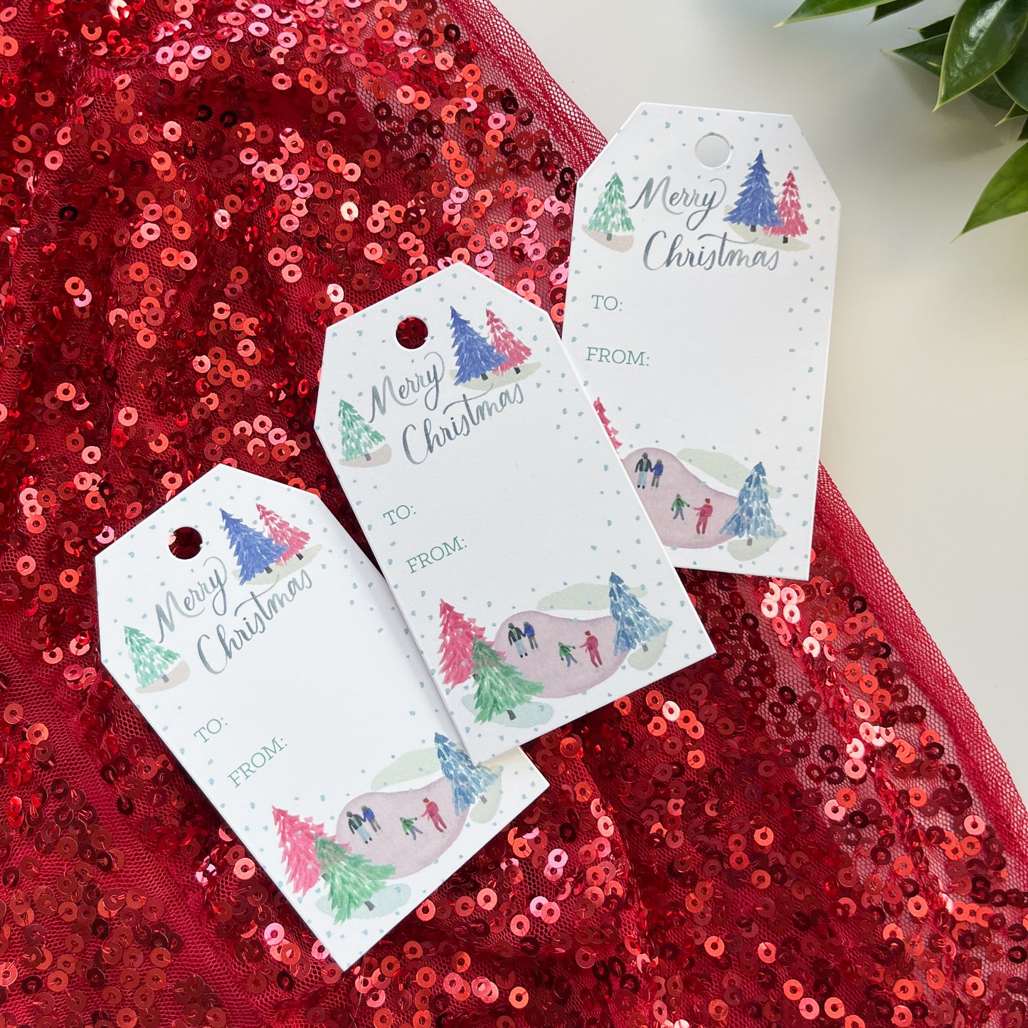 Snowy Skaters Gift Tags