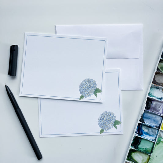 Blue Hydrangea Flat Note Cards