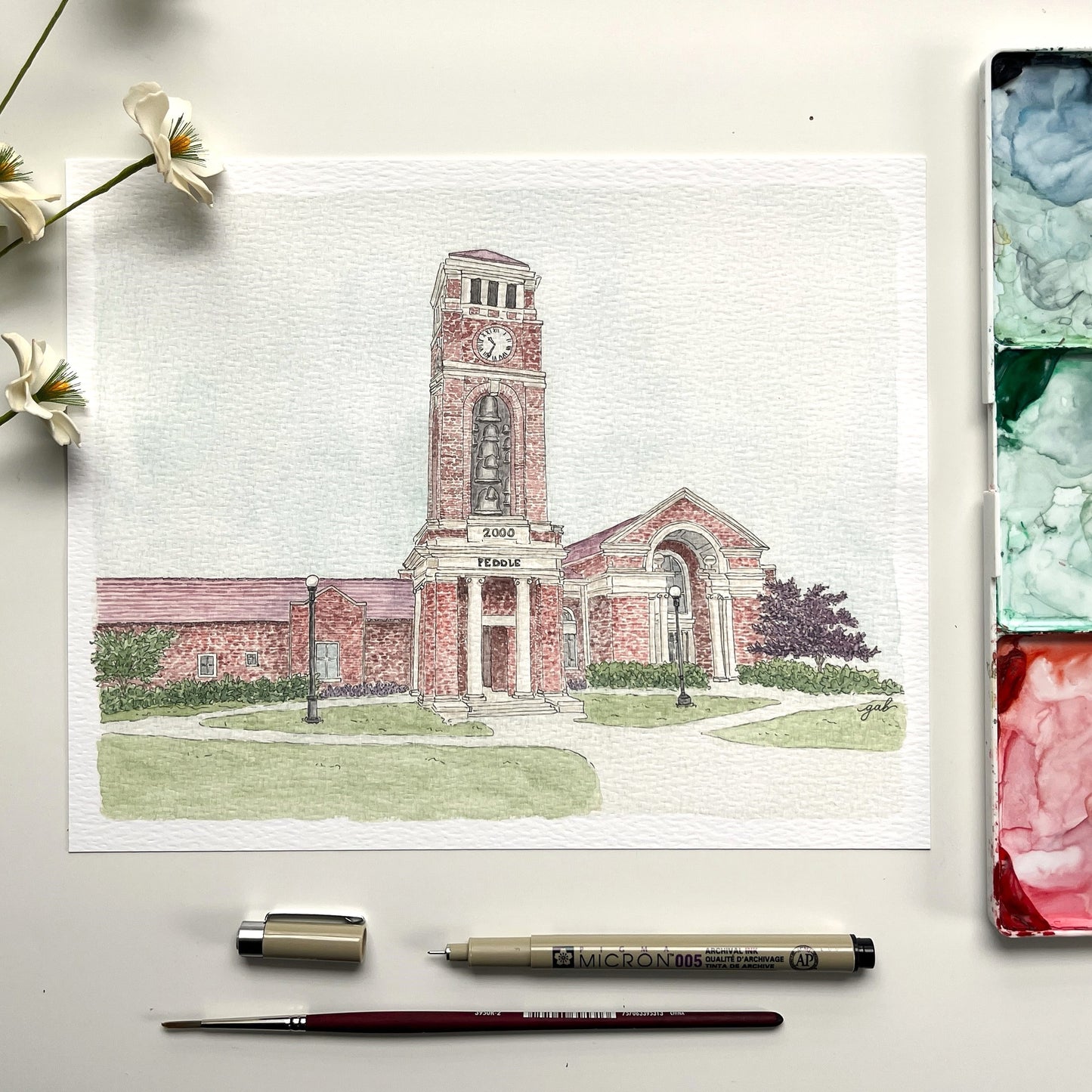 Special Event Venue Commissioned Watercolor Painting