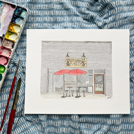 Bottletree Bakery Oxford Watercolor or Drawing Print