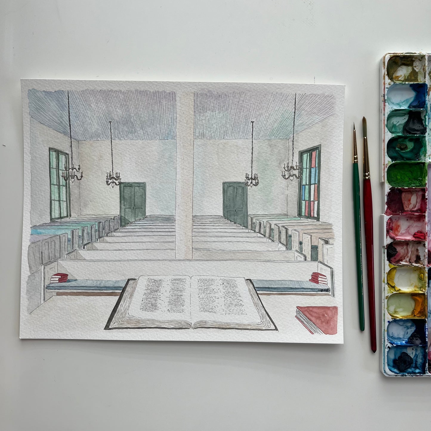 Special Event Venue Commissioned Watercolor Painting