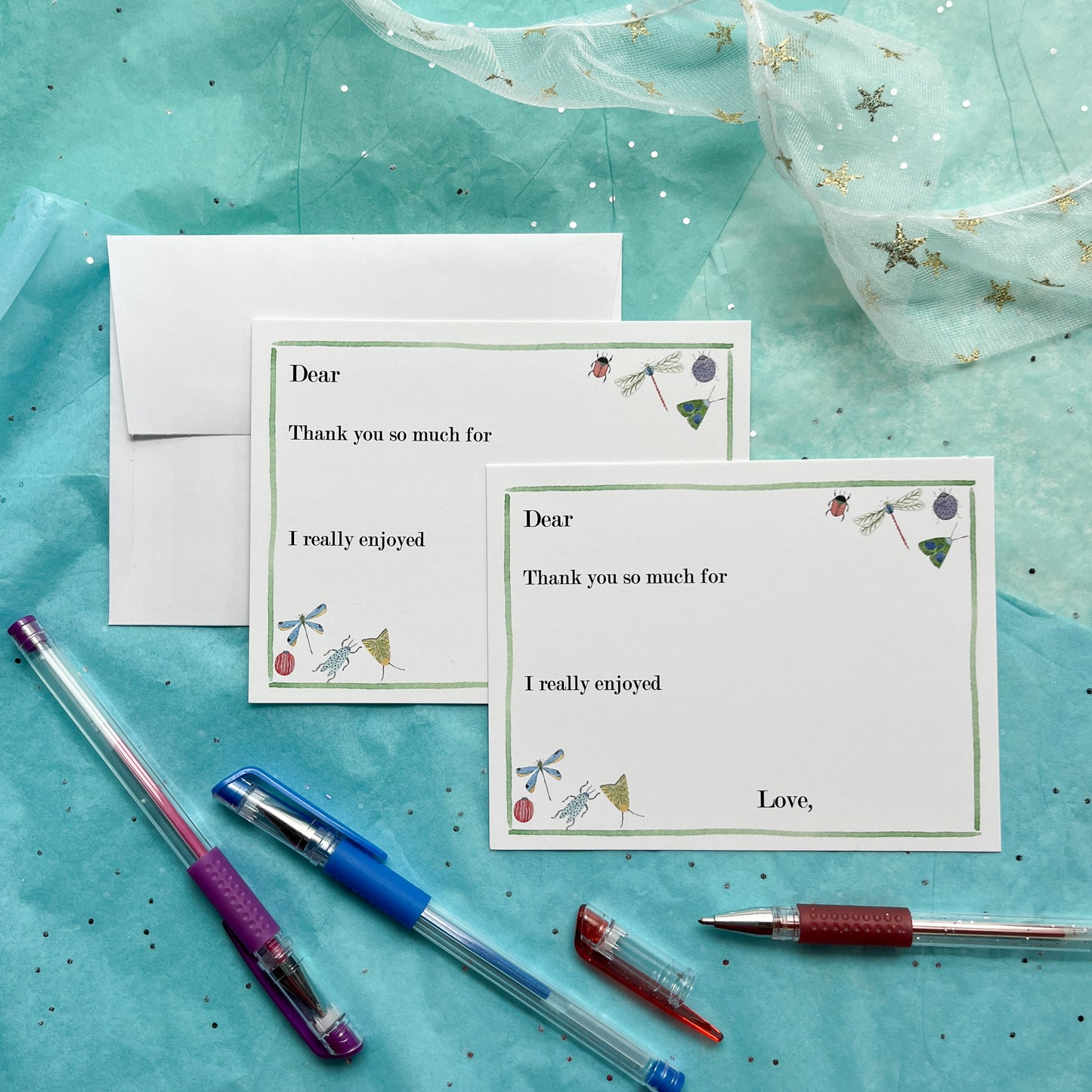 Kids Fill-In Thank You Flat Note Cards