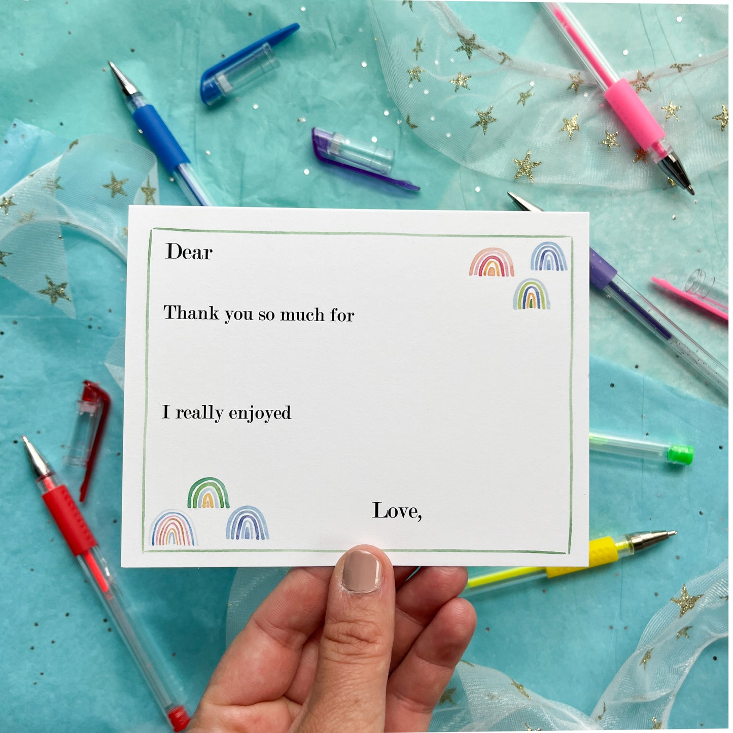 Kids Fill-In Thank You Flat Note Cards