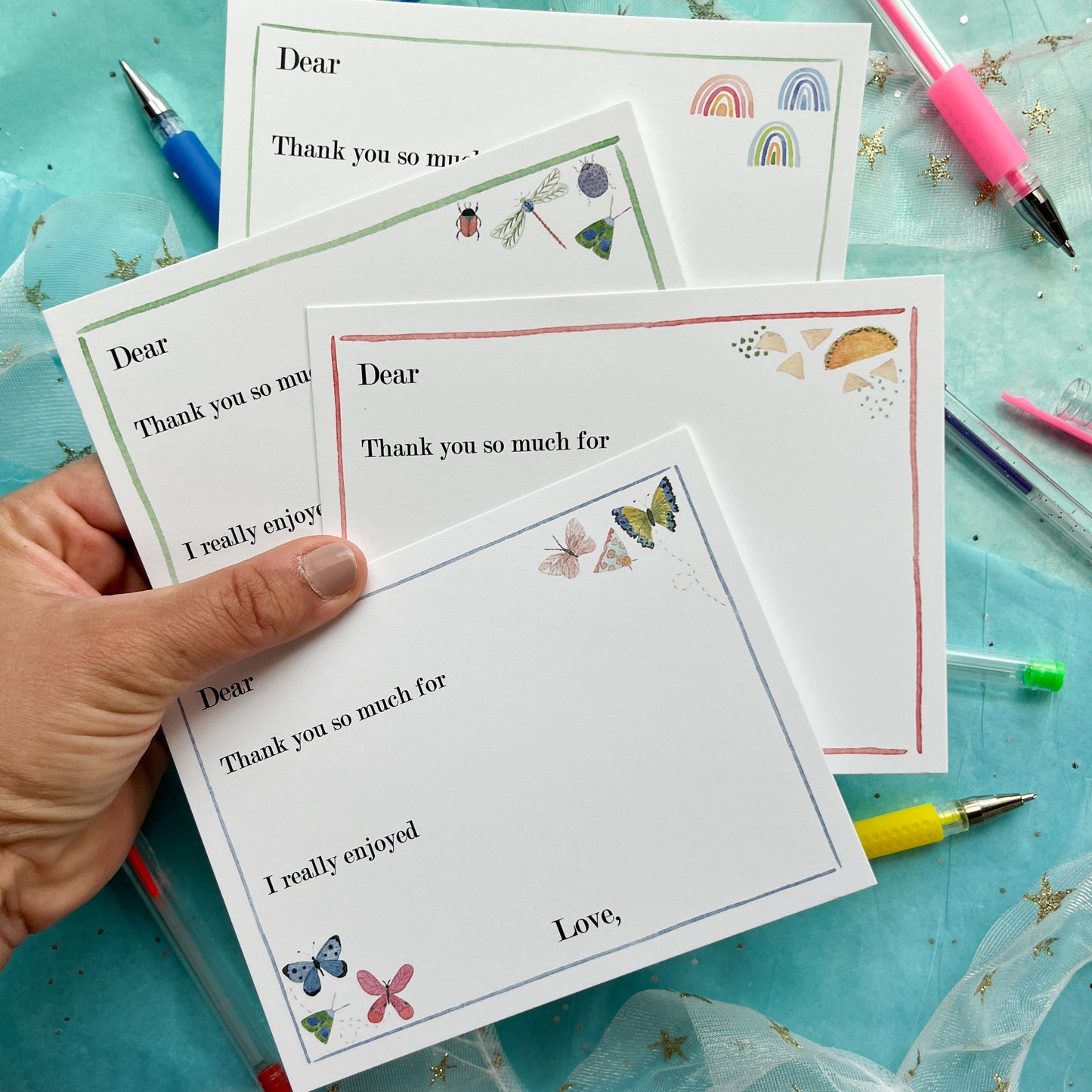 Kids Fill-In Thank You Flat Note Cards