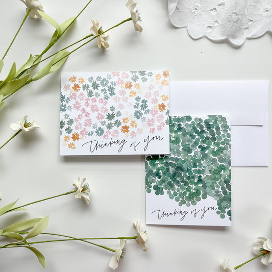 Thinking of You Dreamy and Eucalyptus Bunch Note Cards