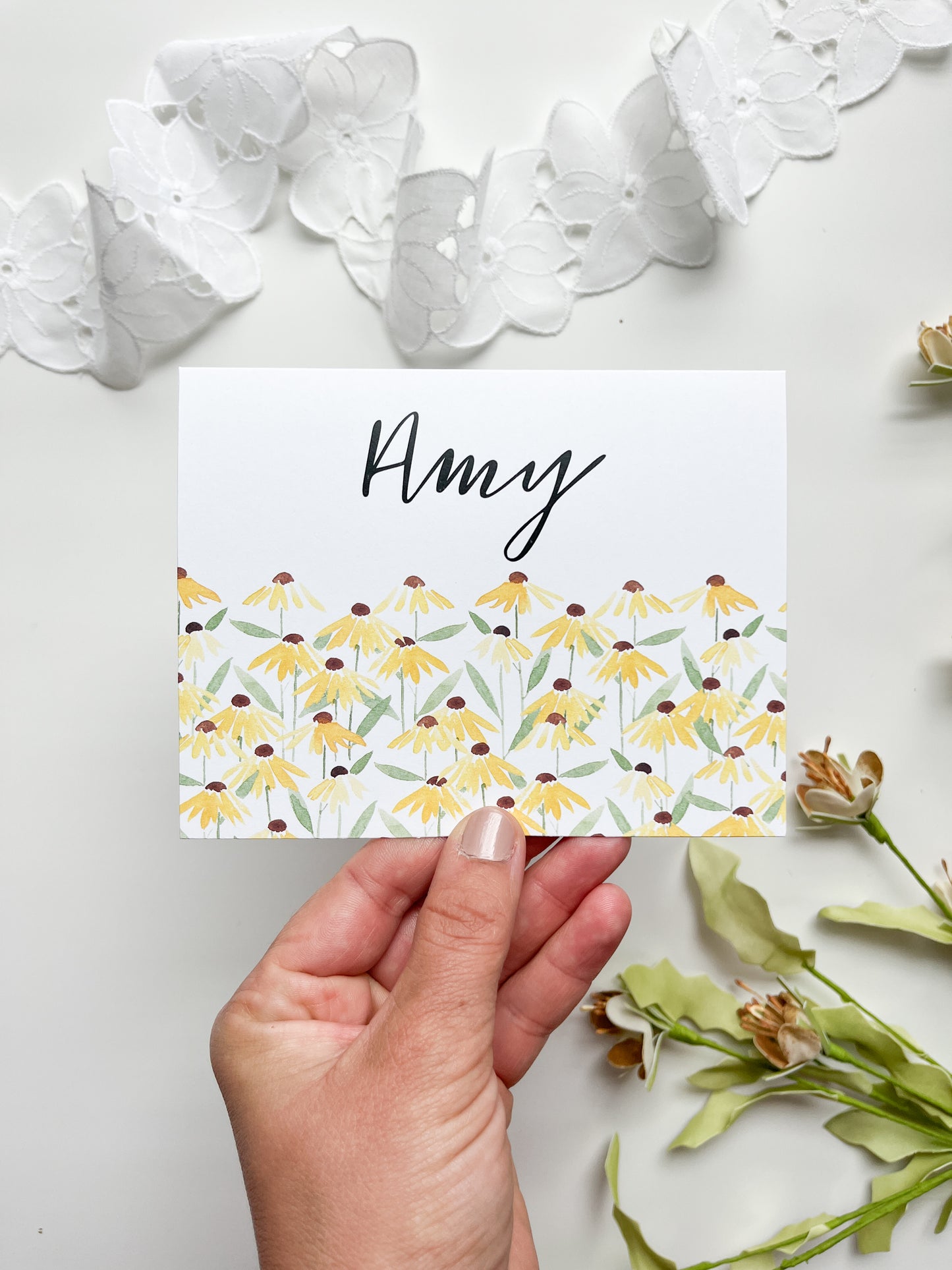 Personalized Black Eyed Susan Note Cards