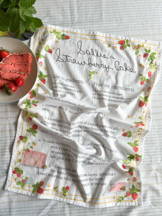 Sallie's Strawberry Cake Tea Towel