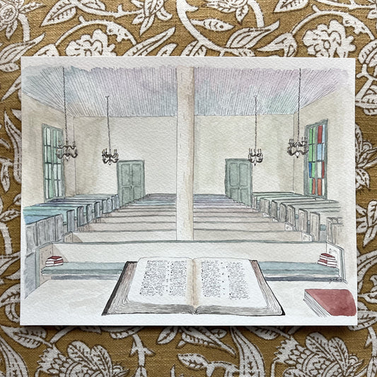 View From the Pulpit Watercolor Print (College Hill Presbyterian Church)