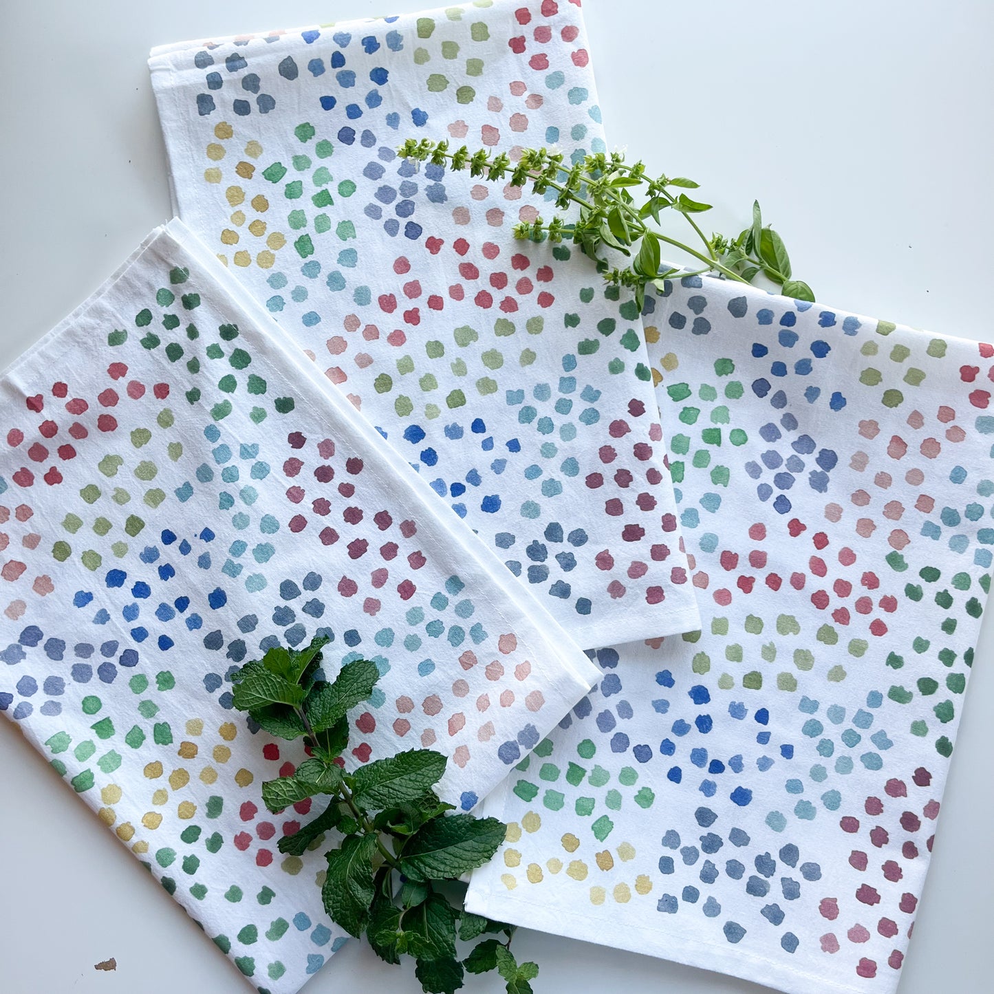 Watercolor Spots Tea Towel