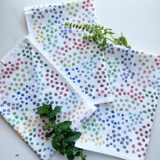 Watercolor Spots Tea Towel