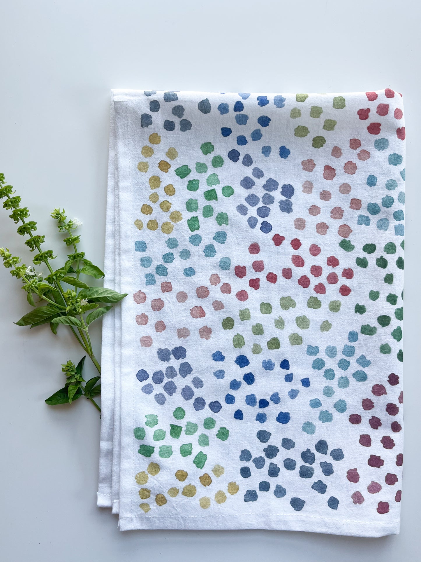 Watercolor Spots Tea Towel