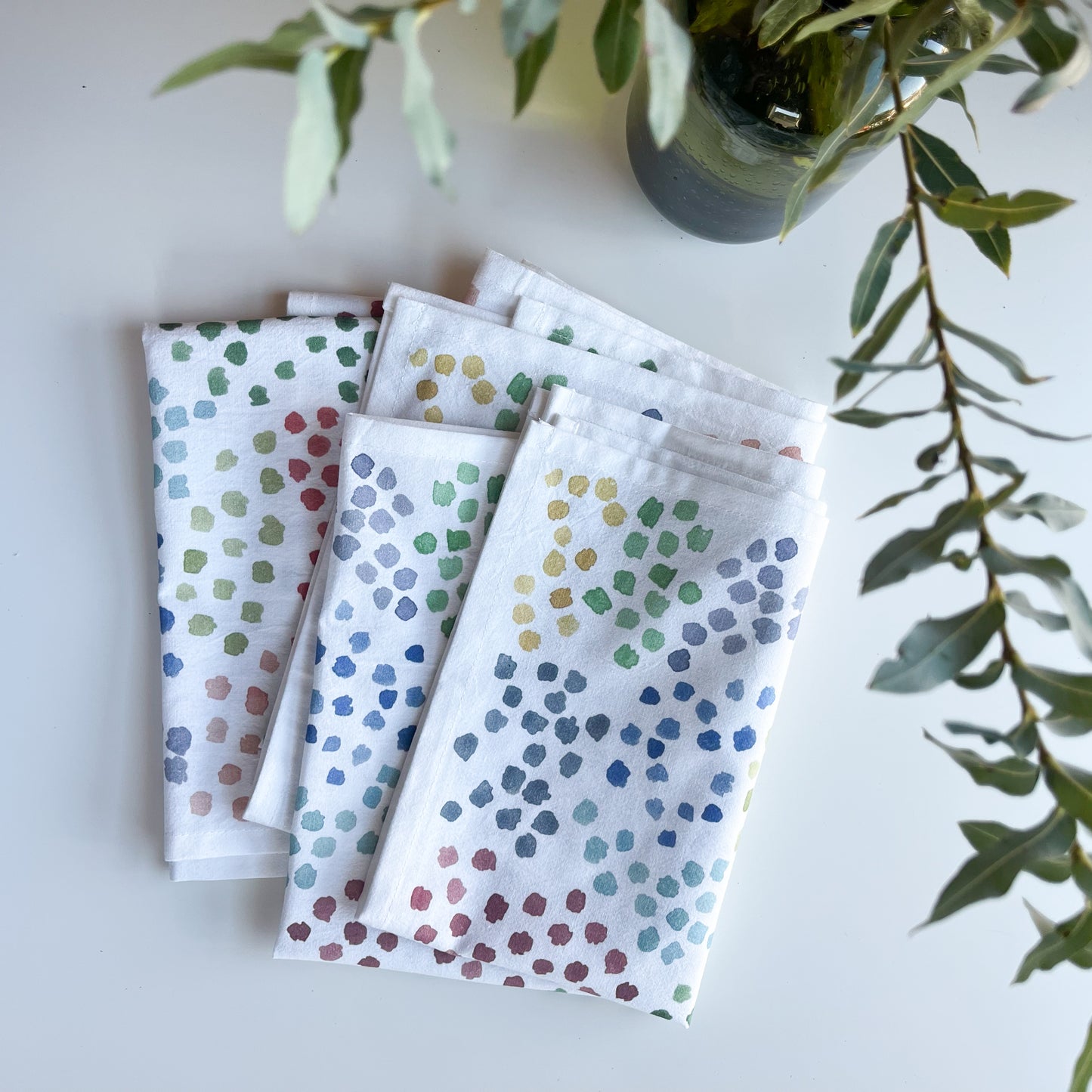 Watercolor Spots Tea Towel