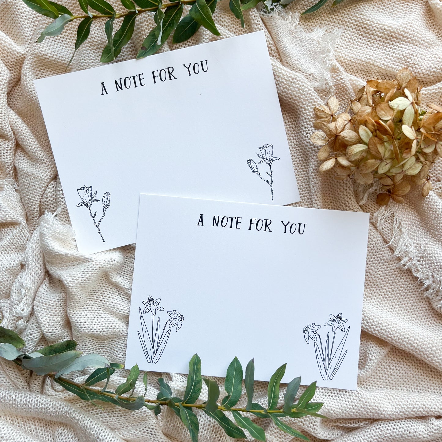 A Note For You Botanical Drawing Note Cards