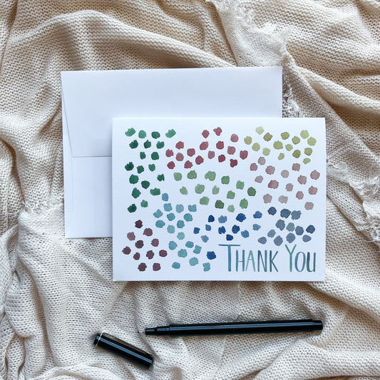 Watercolor Spots Thank You Note Cards