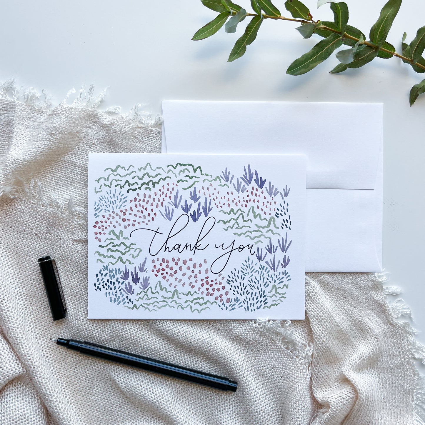 Thank You Spring Moss Note Cards