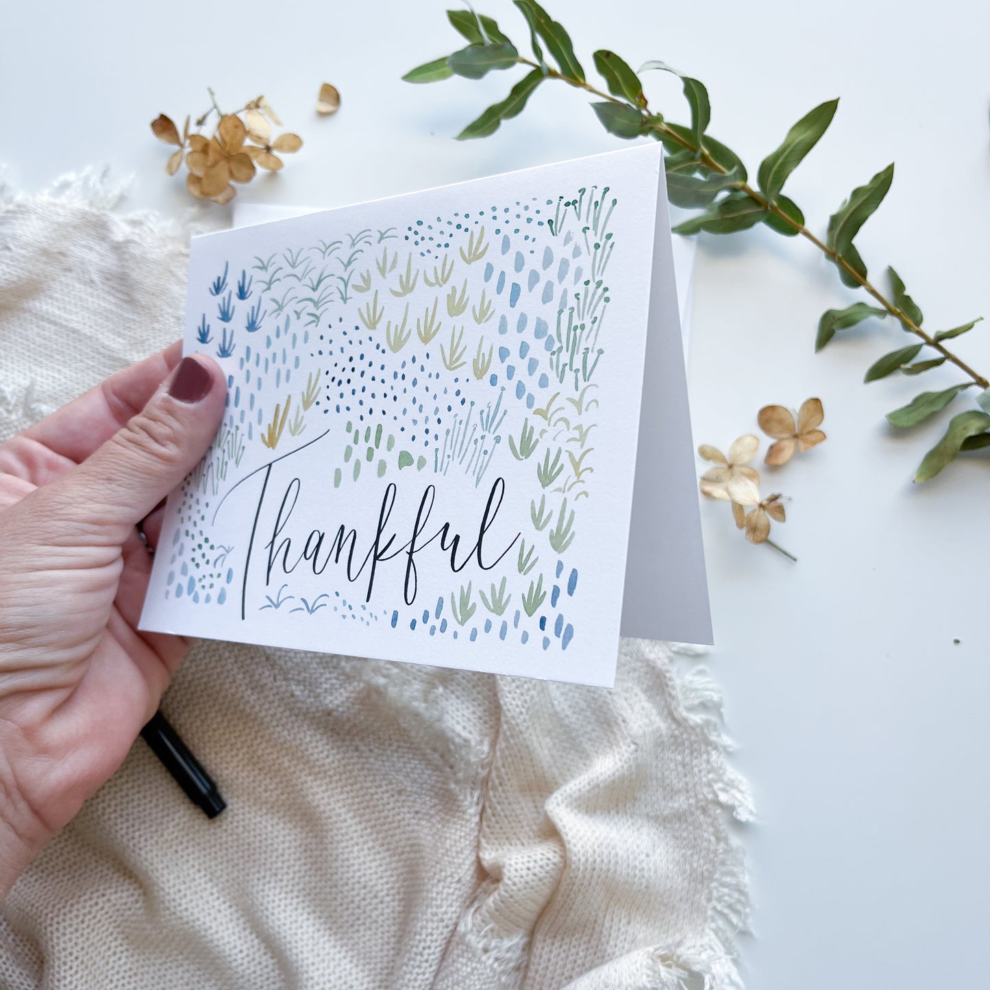 Thankful Moss Note Cards