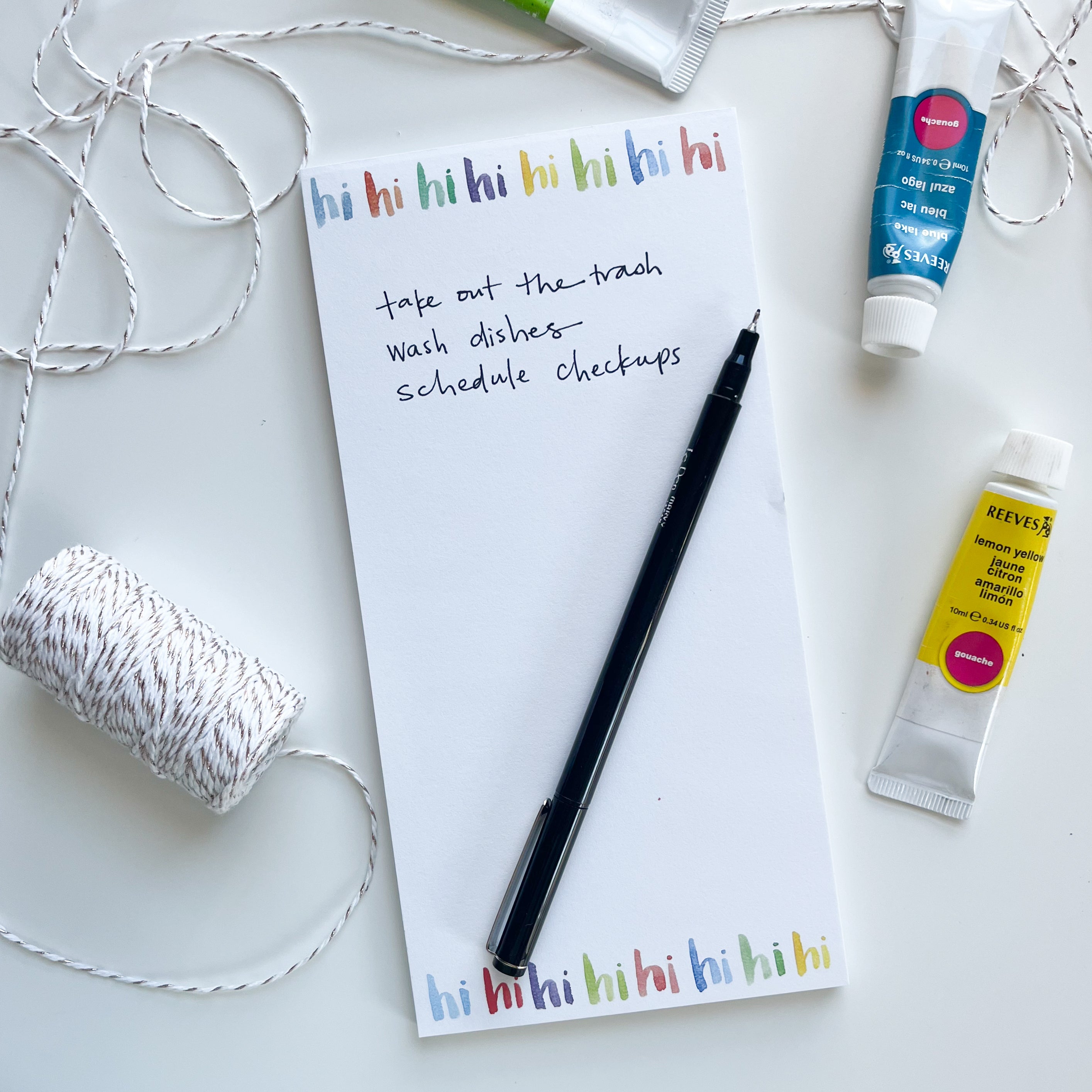 Hi Notepad Hi Hi Hi Long Notepad – Grace Anne Byrd Designs