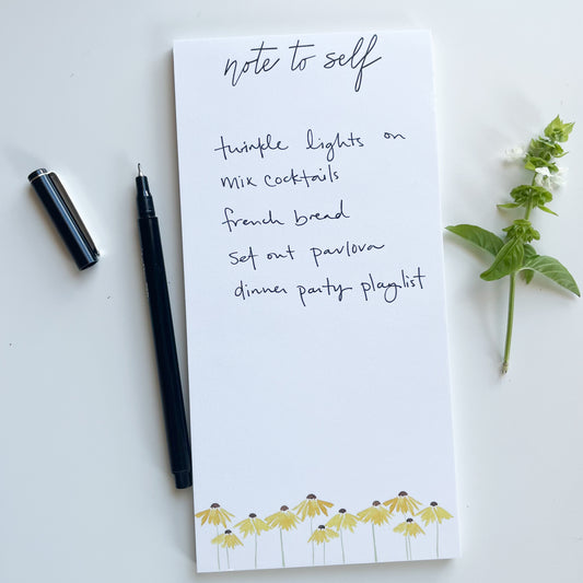 Note To Self Black Eyed Susan Long Notepad