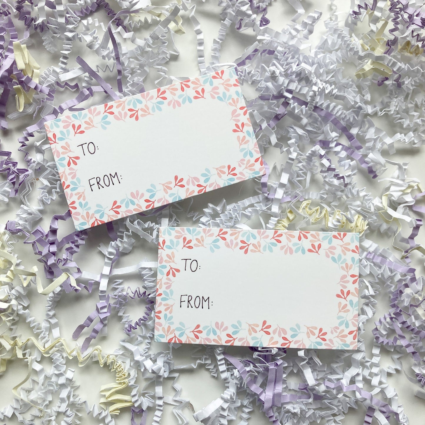 Pink and Blue Blooms Gift Tags