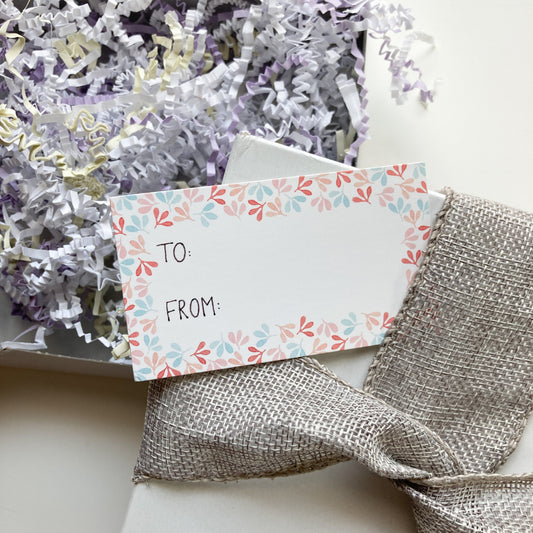 Pink and Blue Blooms Gift Tags