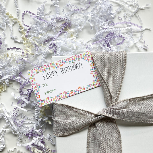 Happy Birthday Confetti Gift Tags