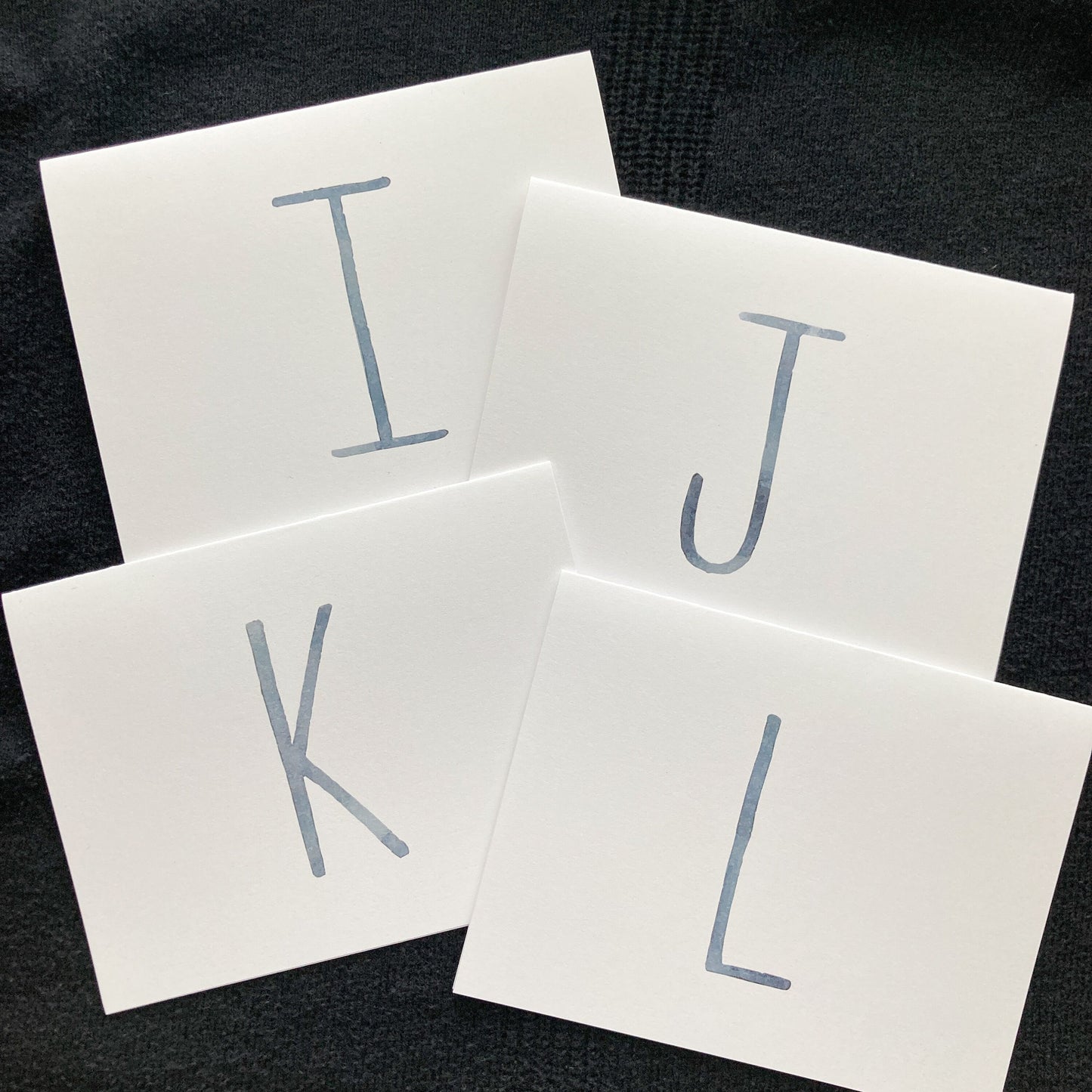 Watercolor Monogram Initial Note Cards