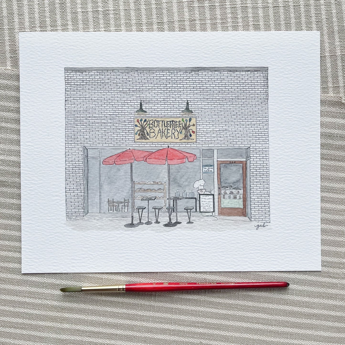 Bottletree Bakery Oxford Watercolor or Drawing Print