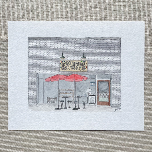 Bottletree Bakery Oxford Watercolor or Drawing Print