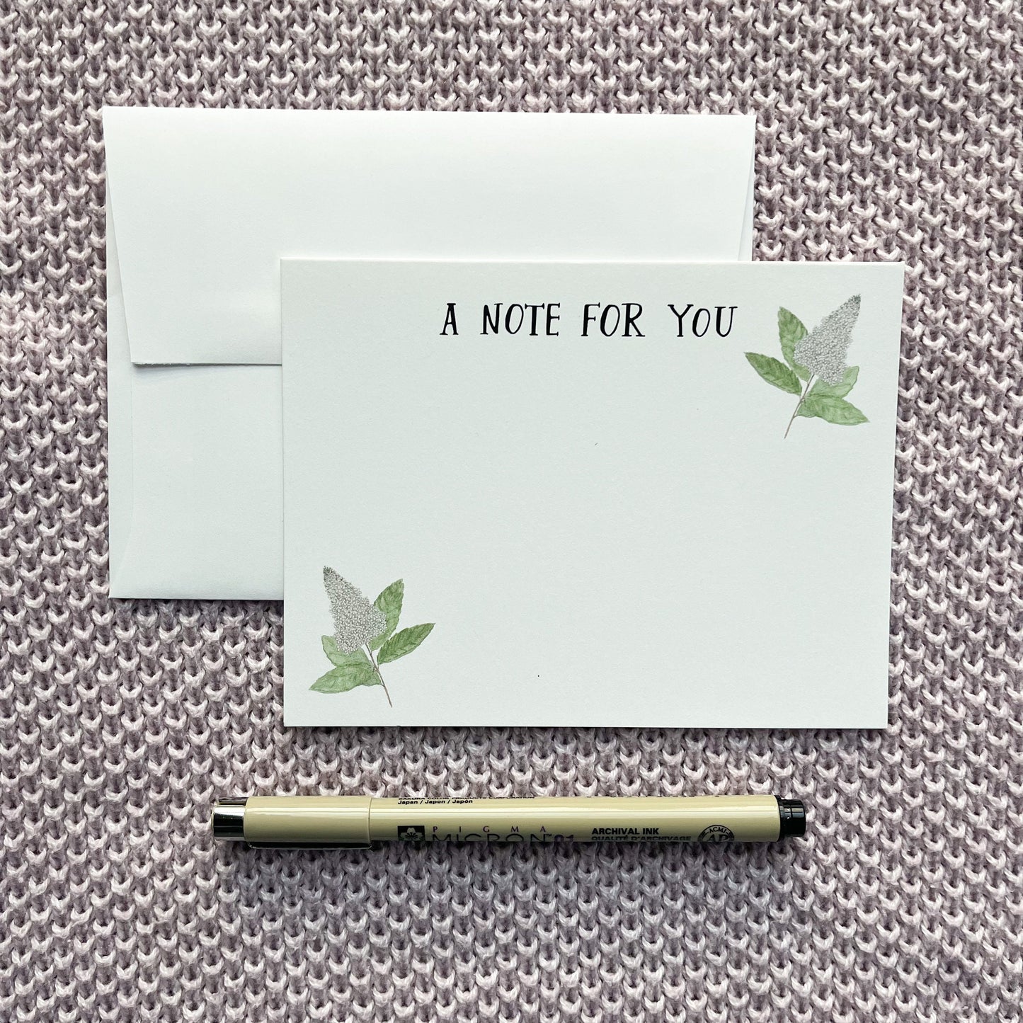 A Note For You Watercolor Flat Note Cards