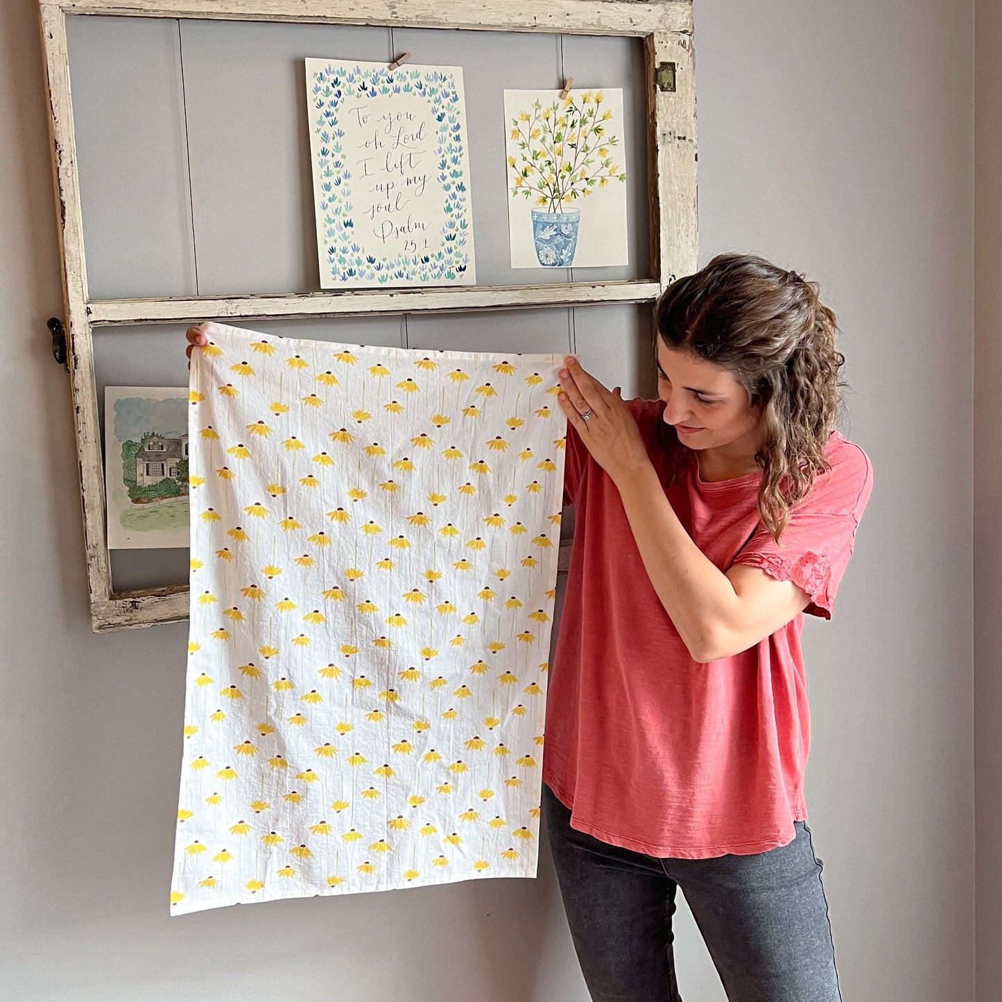 Black Eyed Susan Tea Towel