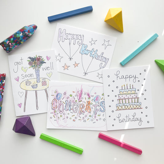 Coloring Cards and Envelopes - Assorted Greeting Note Cards