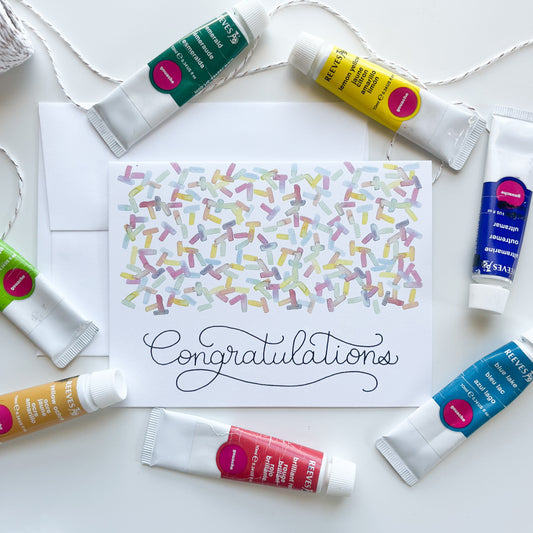 Congratulations Confetti Note Cards